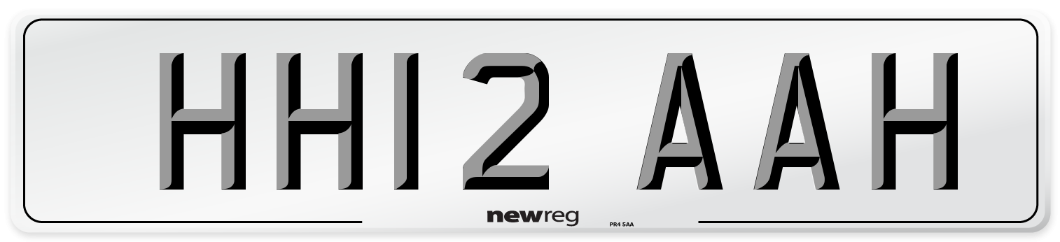 HH12 AAH Number Plate from New Reg